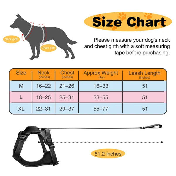 Dog Harness and Retractable Leash Set All-in-One